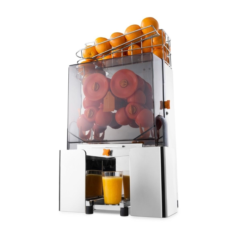 เครื่องคั้นน้ำผลไม้สีส้มพาณิชย์สแตนเลสแคนแคนคั้นน้ำผลไม้สีส้ม 220V / 110V
