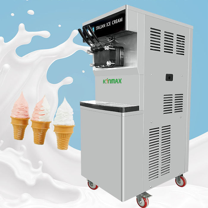 เครื่องทำไอศกรีมนุ่มไนโตรเจนเหลวสามรสชาติทำความสะอาดอัตโนมัติ